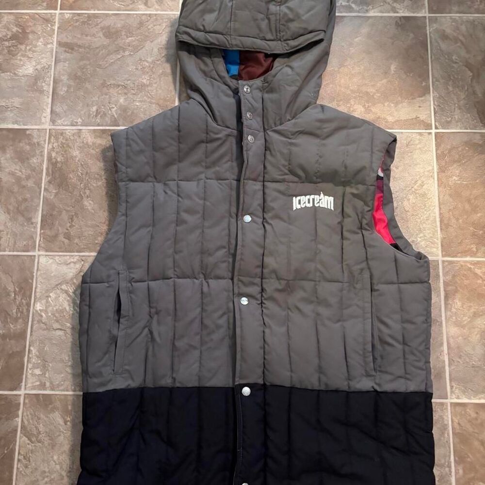 Ice Cream Billionaire Boys Club hoodie vest w/ graphic design lining, no flaws!